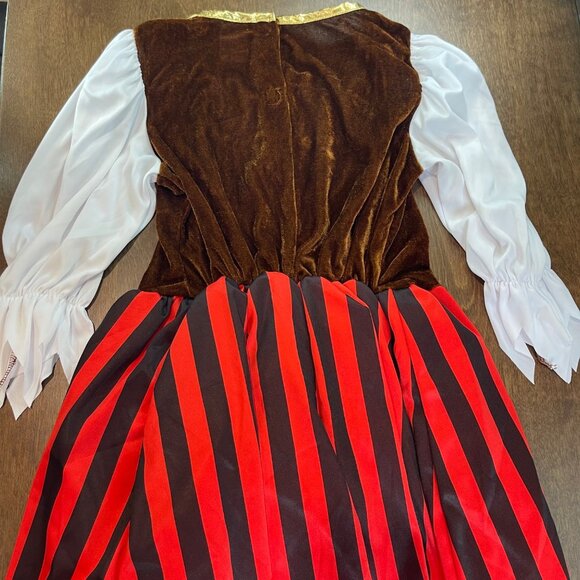 Zucos Pirate Halloween Costume Girls Size 7-9 Dress Up Cosplay Dagger, Hat NEW - Picture 3 of 11